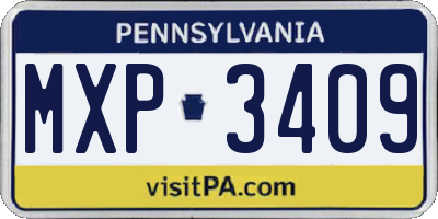 PA license plate MXP3409