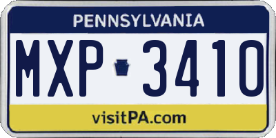 PA license plate MXP3410