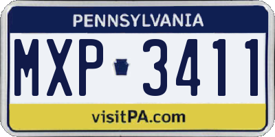 PA license plate MXP3411