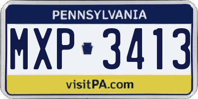 PA license plate MXP3413