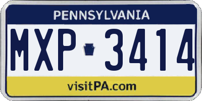 PA license plate MXP3414