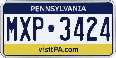 PA license plate MXP3424
