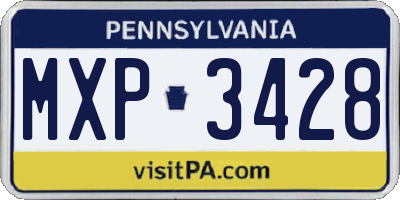 PA license plate MXP3428