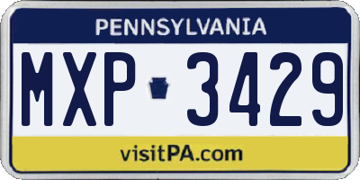 PA license plate MXP3429