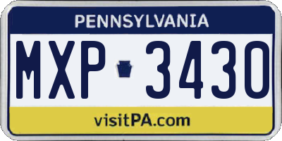 PA license plate MXP3430