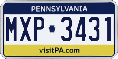PA license plate MXP3431