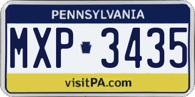 PA license plate MXP3435