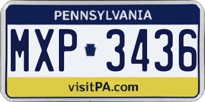 PA license plate MXP3436