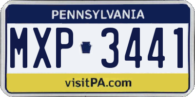 PA license plate MXP3441