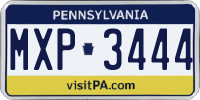PA license plate MXP3444