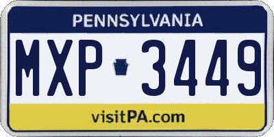PA license plate MXP3449