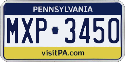 PA license plate MXP3450
