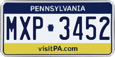 PA license plate MXP3452