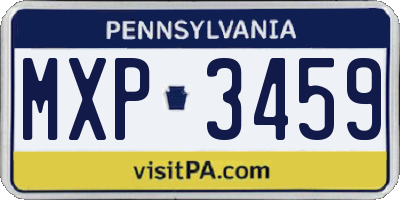 PA license plate MXP3459