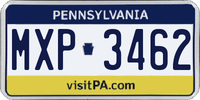 PA license plate MXP3462