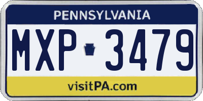 PA license plate MXP3479