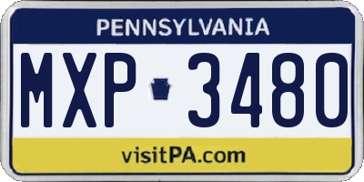 PA license plate MXP3480