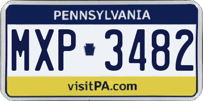 PA license plate MXP3482