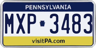 PA license plate MXP3483