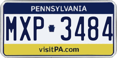 PA license plate MXP3484