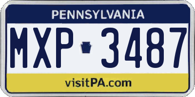 PA license plate MXP3487