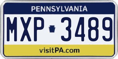PA license plate MXP3489