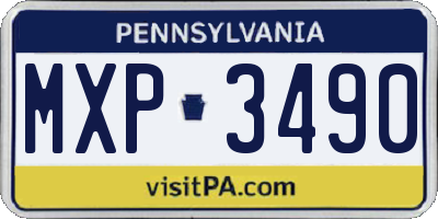 PA license plate MXP3490