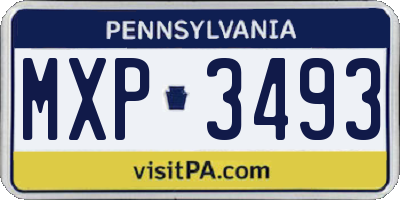 PA license plate MXP3493