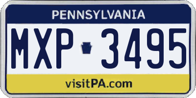 PA license plate MXP3495
