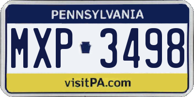 PA license plate MXP3498