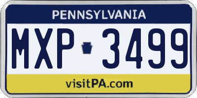 PA license plate MXP3499