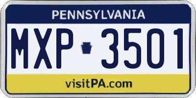 PA license plate MXP3501