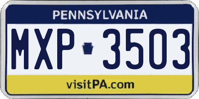 PA license plate MXP3503
