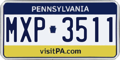 PA license plate MXP3511