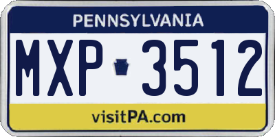 PA license plate MXP3512