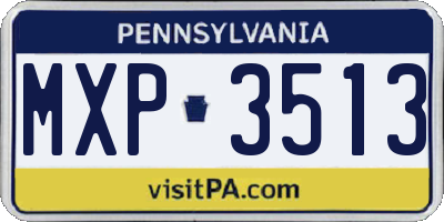 PA license plate MXP3513