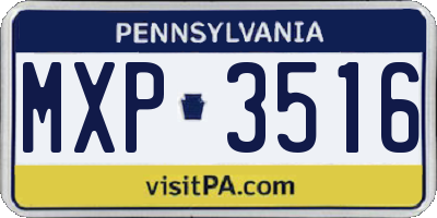 PA license plate MXP3516