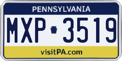 PA license plate MXP3519