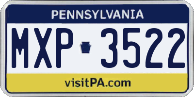PA license plate MXP3522