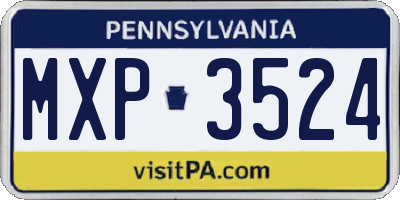 PA license plate MXP3524