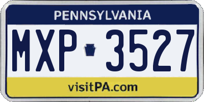 PA license plate MXP3527