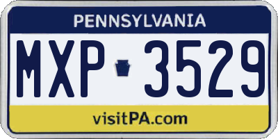 PA license plate MXP3529