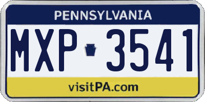 PA license plate MXP3541