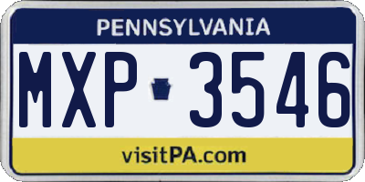 PA license plate MXP3546