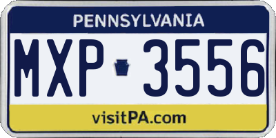 PA license plate MXP3556