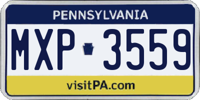 PA license plate MXP3559