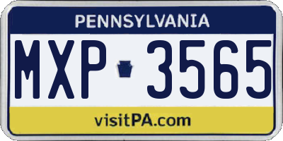 PA license plate MXP3565