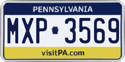 PA license plate MXP3569