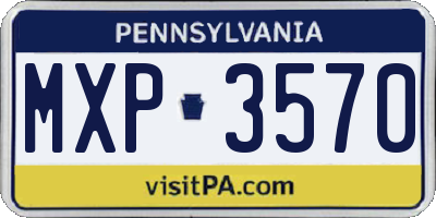 PA license plate MXP3570
