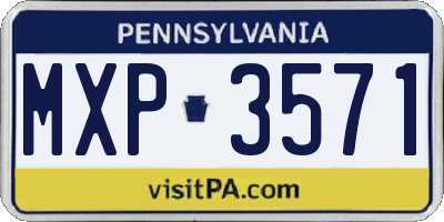 PA license plate MXP3571
